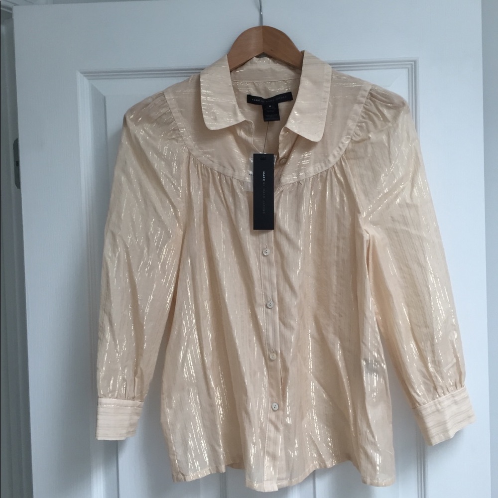 Marc Jacobs Women's Gold Stripe Blouse
